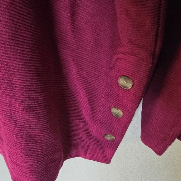 St John Bay Sweater Women 2X Plus Red Side Buttons Knit Long Sleeve N… - Picture 5 of 15
